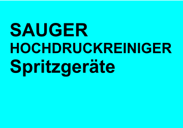 SAUGER HOCHDRUCKREINIGER Spritzgeräte